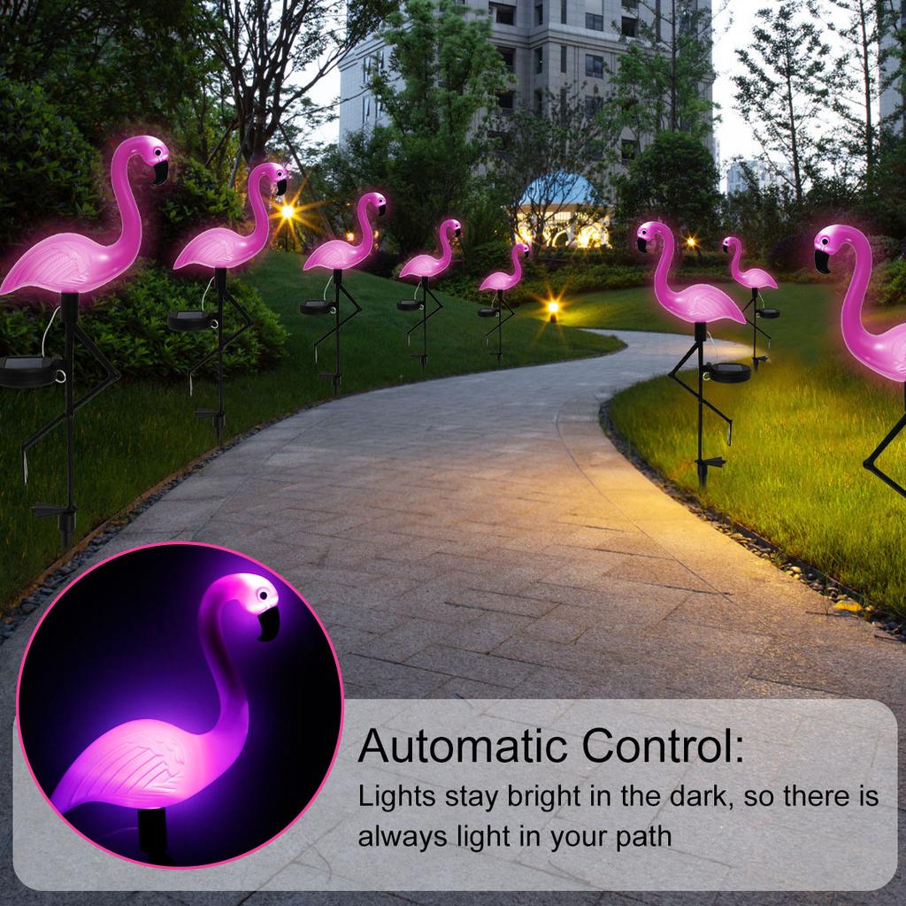 Rosa Flamingo Solarleuchte Außenhof Dekoration Licht Wasserdicht Garten LED Terrasse Wegbeleuchtung mit Lichtern Bodenlampe P