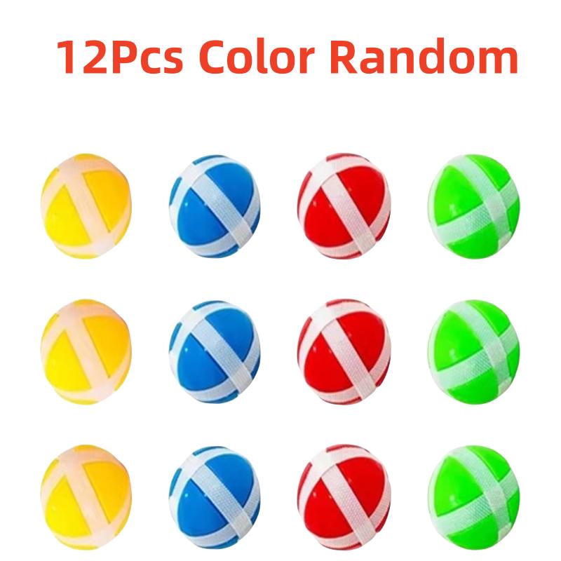 12 PCS Catapult Gun Sticky Ball Throwing Toys Children's Darts Accessories Suction Cup Ball Outdoor Sports Sticky Target Ball