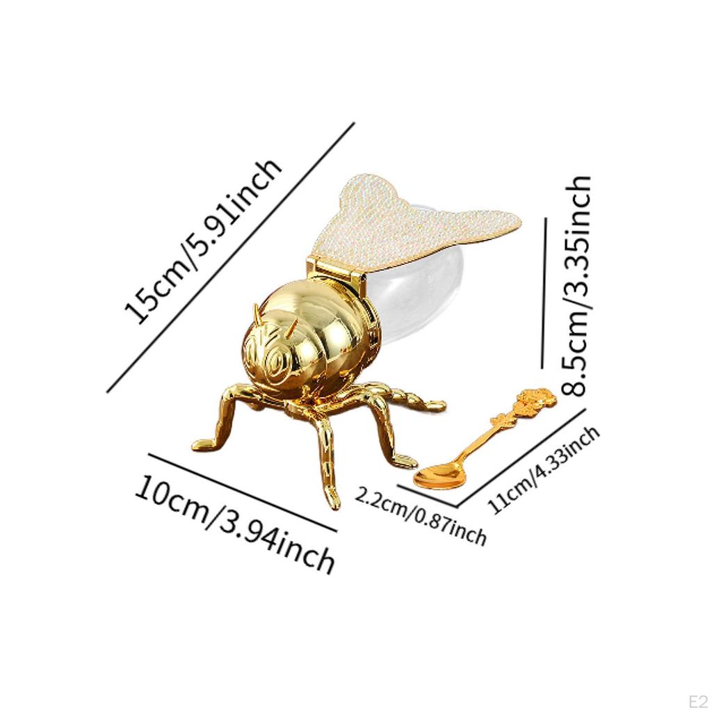 Bee Honey Jar Seasoning Ornament Multipurpose with Spoon Creative Storage Pot Condiment