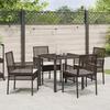 VidaXL Ensemble repas jardin 5 pièces avec coussins Marron Poly Rattan 3379871