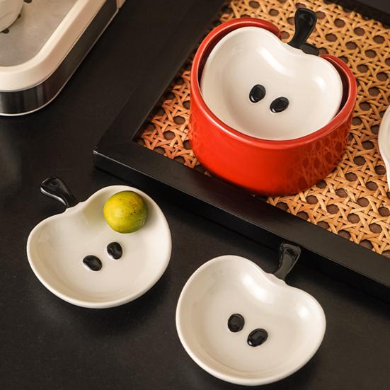 4Pcs Ceramic Dip Dish Set Small Dipping Bowls for Sauces And Condiments Stackable Dishwasher Safe Serving Dip Bowls for Parties BBQ