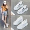 Loafers summer women's thin women's casual single shoes mesh breathable little white shoes women's inner height increase versatile one pedal