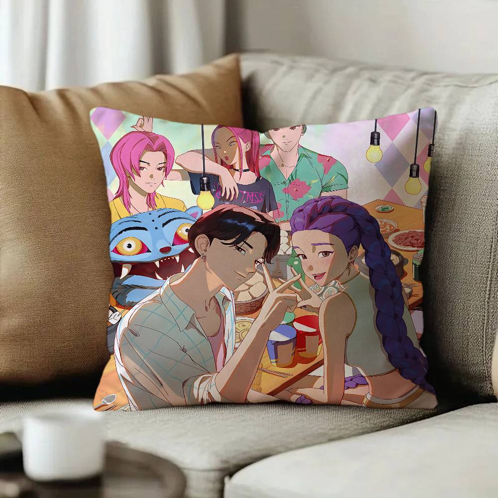 Kpop D-Demon H-Hunter Cushion Cover Car Throw Pillow Case For Sofa Car Christmas Gift 40x40cm 45x45cm