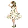 1950s Audrey Hepburn Style French Dress With Floral Print For Casual Daily Wear