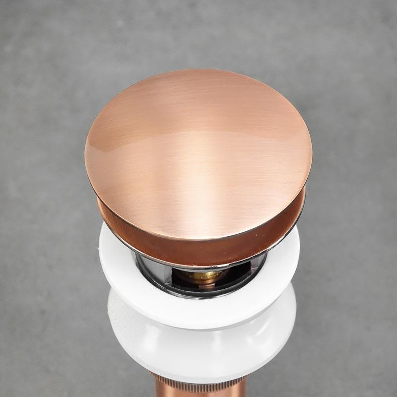 Washbasin stopper with overflow rose gold COPPER 2 21