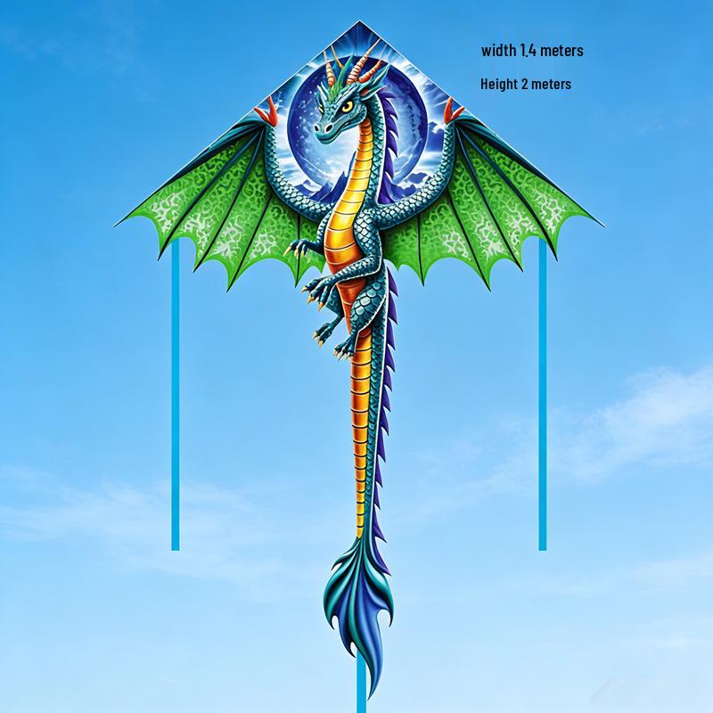 Weifang Pterodactyl Dragon Kite - Long-Tailed, Easy-Fly Cartoon Kite for Light Breeze Outdoor Fun