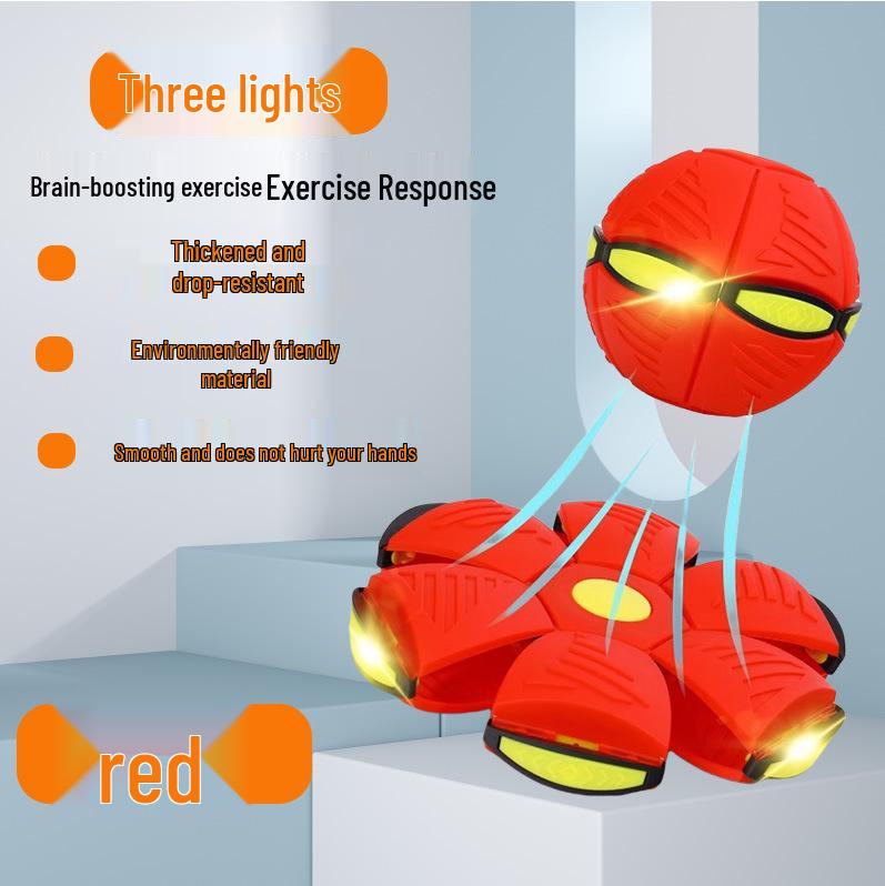 Magic Flying Saucer Ball: Deformable Outdoor Stomp Toy with Lights for Kids