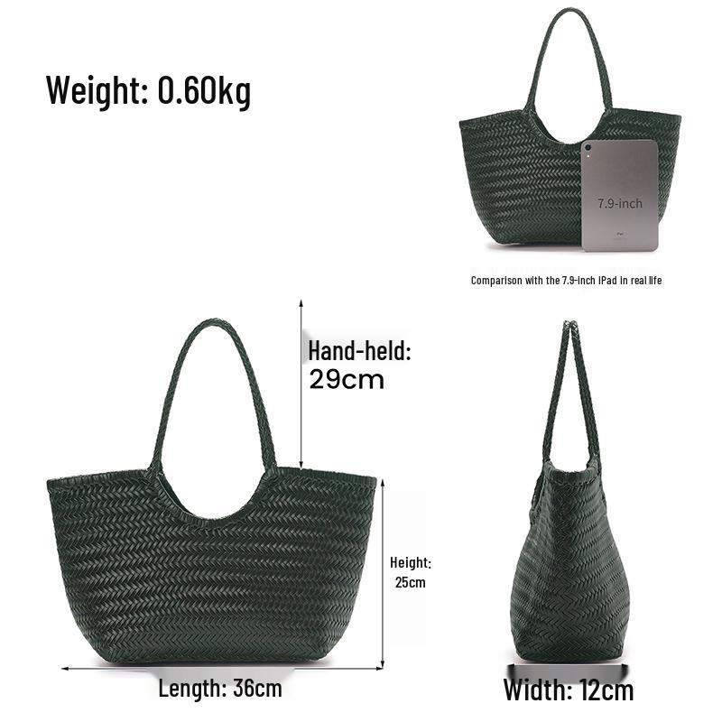 JOGUJOS Genuine Leather Retro Underarm Tote Bag for Women