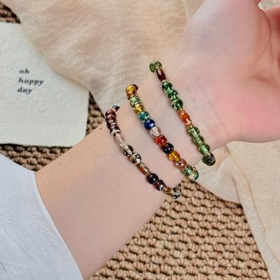 Retro Chinese Beaded Bracelet with Color-Preserving Spacer Beads for Men and Women - Artistic Gift Accessory.