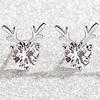 Stunning 925 Sterling Silver Antler Earrings With AAA Zirconia