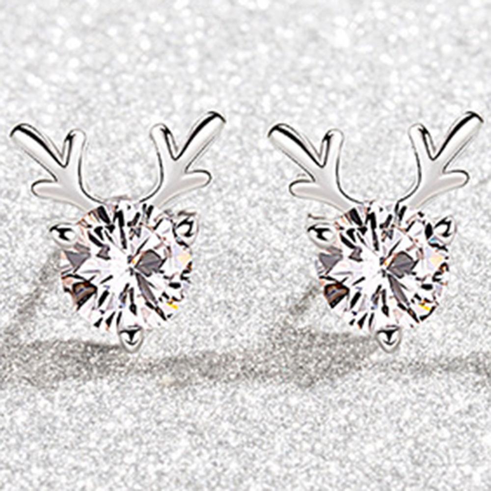 Stunning 925 Sterling Silver Antler Earrings With AAA Zirconia