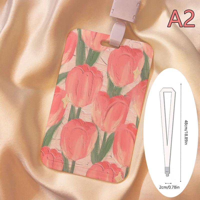 

Визитница с цветком розы, мультяшный милый розовый держатель кредитных карт, держатели банковских удостоверений, чехол для значка, чехол для карты для женщин и мужчин A2