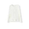 Semir Women's Long Sleeve T-shirt Solid Color Ruffle Trim Slim Fit Winter 2025 Lotus Leaf Edge Top