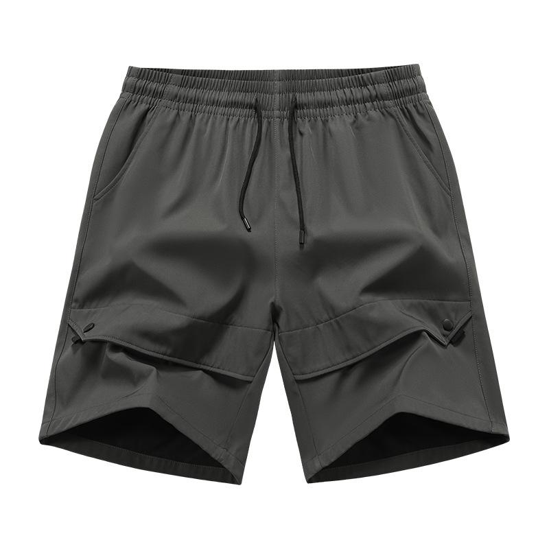 

Летние спортивные и развлекательные шорты с пэчворком, брюки пять четвертей, фитнес-брюки для бега, мужские быстросохнущие дышащие однотонные брюки из ледяного шелка L серый