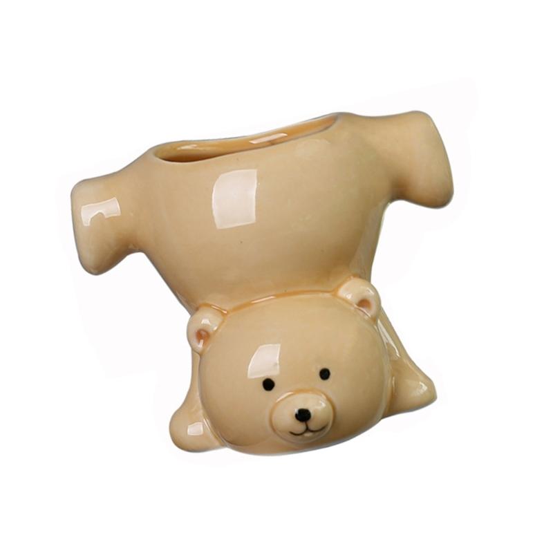 Novelty Upside Down Bear Planter Handcrafted Lovely Bear Plant Pot For Plant And Office Accessories