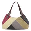 Shoulder Bag Women's Bag Trend Simple Fashion Large Capacity Splicing Color Collision Canvas Bag
