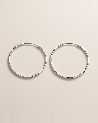925 Sterling Silver Big Circle Hoop Earrings Minimalist Simple Round Earrings For Women