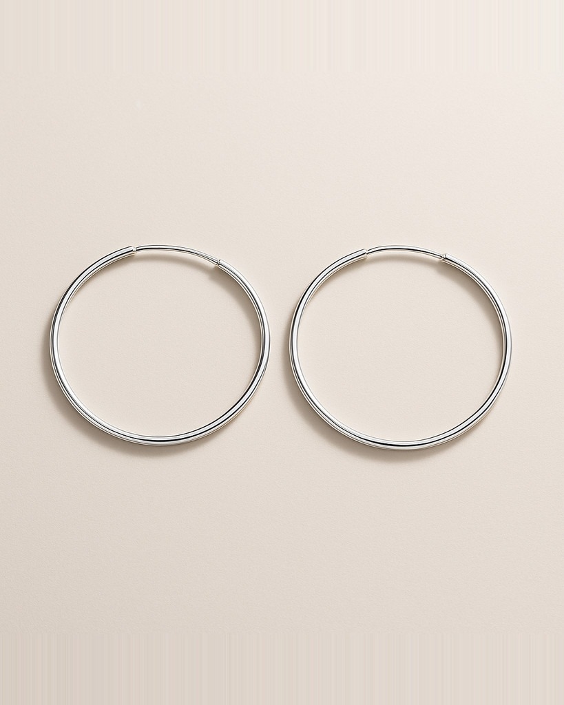 WOSTU 925 Sterling Silver Náušnice Big Circle Kruh Minimalistické jednoduché kulaté náušnice pro ženy