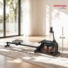 Rudergerät für das Training, Rudergerät mit 6-11 L Wassertank, LCD-Monitor, Handyhalter, 135 kg Belastbarkeit, Stahl, Schwarz