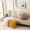 2pcs Modern Plush Faux Fleece Velvet Throw Pillow Covers - Cream & Beige Geometric Pattern, Soft & Luxurious Decorative Cushion Covers for Sofa