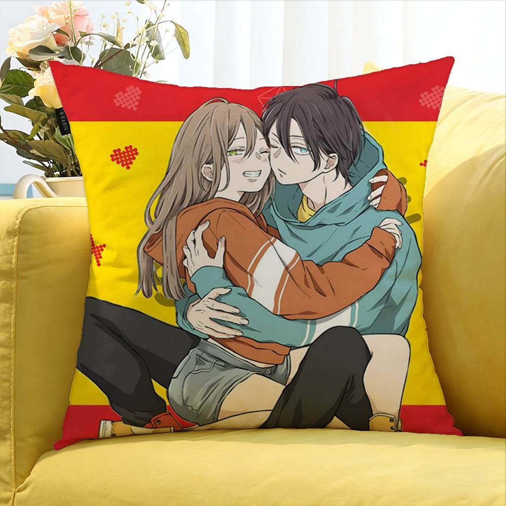 My Love Story With Yamada-Kun At Lv999 Various Sizes Square Pillow Case For Car Home Bedchamber Decor