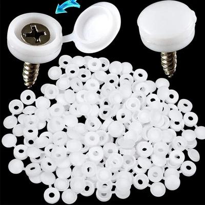 100Pcs New White Screw Decorative Cover Bolts Hardware Self-Tapping Hinged Screw Cover Caps Plastic Screw Cap Cover