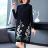 Mom's Stylish Spring Jacquard Knit Mid-Length Dress