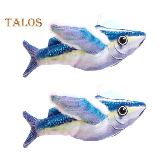 1 stk/2 stk Interaktiv fisk med flagrende vinger Katteleke Elektrisk berøringsaktivert plysjfisk med lyd Oppladbar kvitrende leke for innekatter