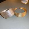 Multi Layer Lines Metal Wide Opening Bangle Exaggerated Retro Hand Ring  Girls Gift