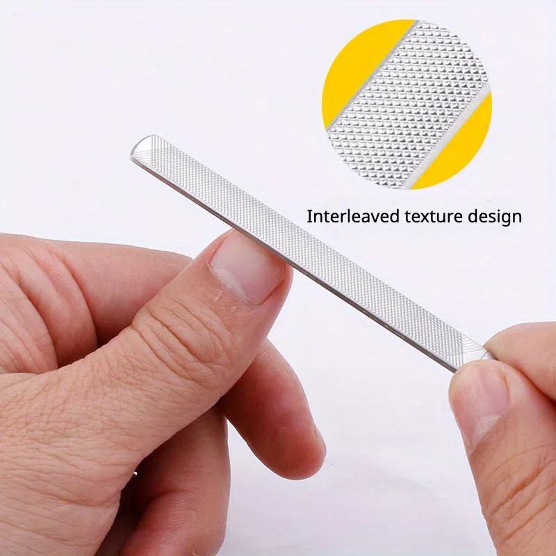 2-Pack Professional Grade Stainless Steel Double-Sided Nail Files, Non-Toxic Odorless Manicure Tool