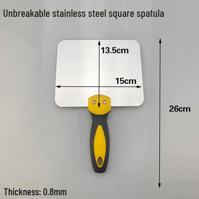 Stainless Steel Gray Curved Fan-Shaped Spatula and Putty Scraper with Thickened Handle - Free Shipping