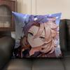 Albedo Cute Genshin Impact Cushion Cover Natural Linen Organic Fabric DoubleSided Printing Sofa Home Decor Gift Pillow Case