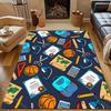 Schoolbags and Stationery Print Carpet for Living Room Bedroom Bedside Sofa Floor Mat Modern Home Decor Area Rug Kids Room