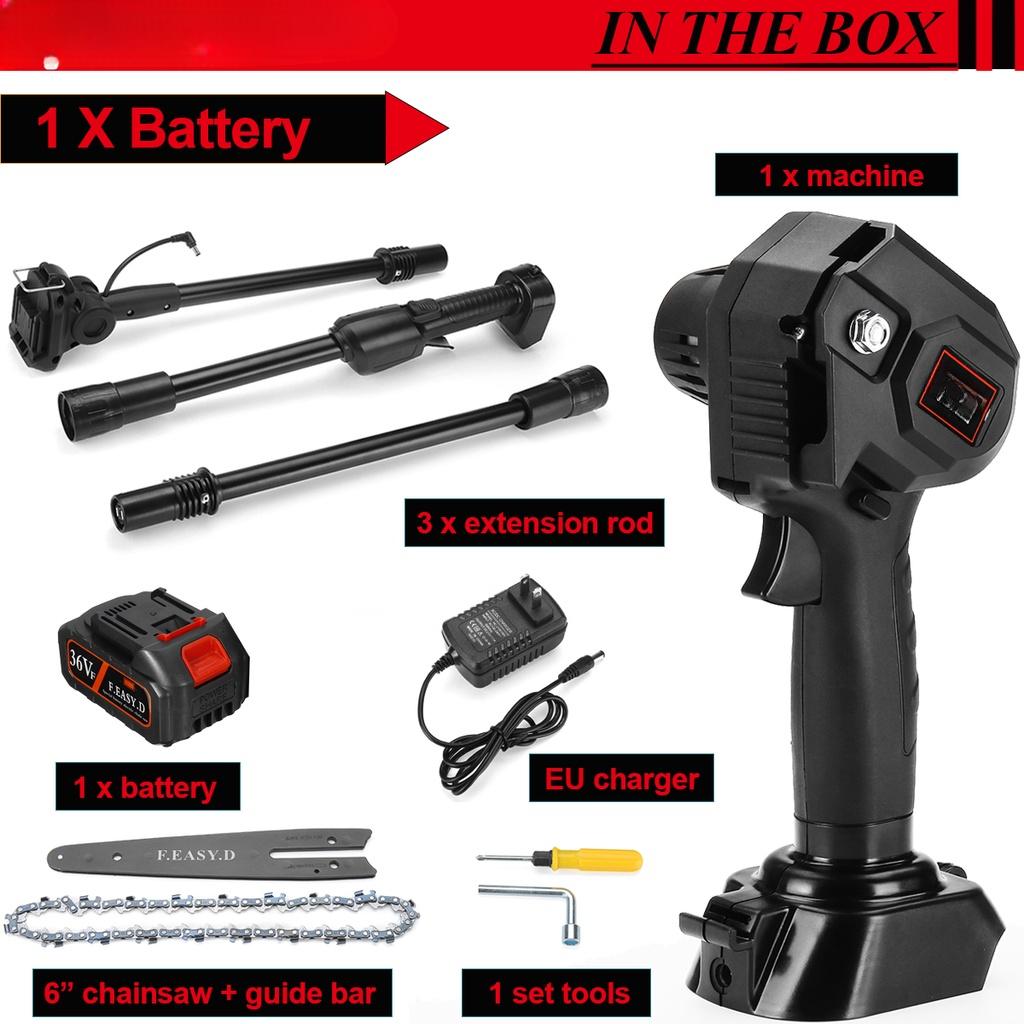 24V Electric Chainsaw 7500mAh Li-ion Battery Cordless Garden Tree Pruning Tool High Branch Saw NEW Telescoping Pole