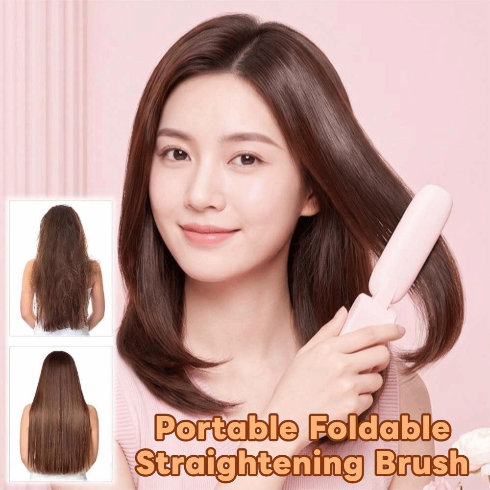 Portable Mini Straight Hair Brush Wireless Hair Styling Iron Bangs Curling Iron Travel