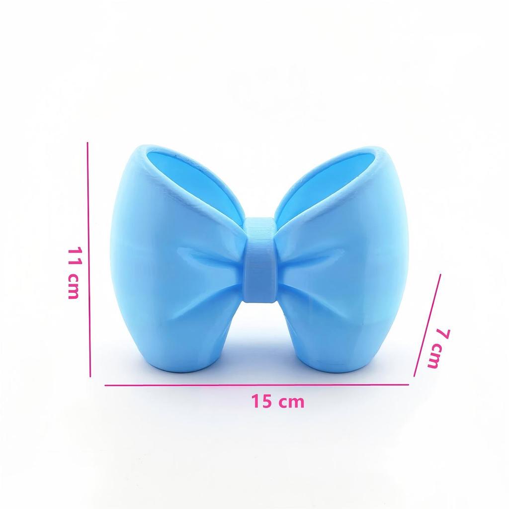 Bow Toothbrush Holder Cute Bathroom Accessories Set with Dual-Compartment Design, Makeup Brushes Holder