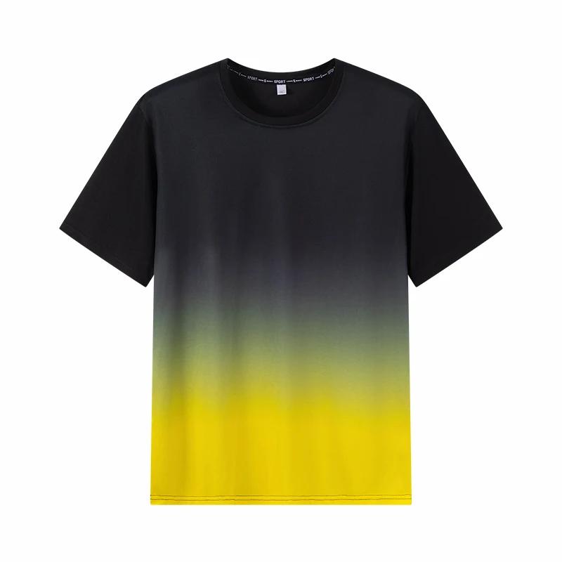 

Men s Gradient T-shirt Plus Size 7XL Loose Short Sleeve Tees Men Fashion Round Collar Leisure Oversized Tops L жёлтый