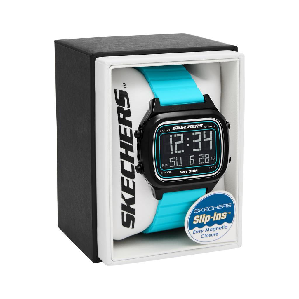 Skechers Fiske Digital Blue Silicone SR5259 Men's Watch,