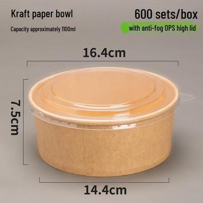 Disposable Kraft Paper Salad Bowls with Lids