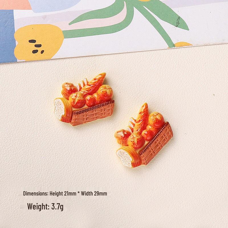 DIY Cartoon Resin Accessories: Bread, Fries, Cream, Hair Clips, Shoe Buckles & Stickers
