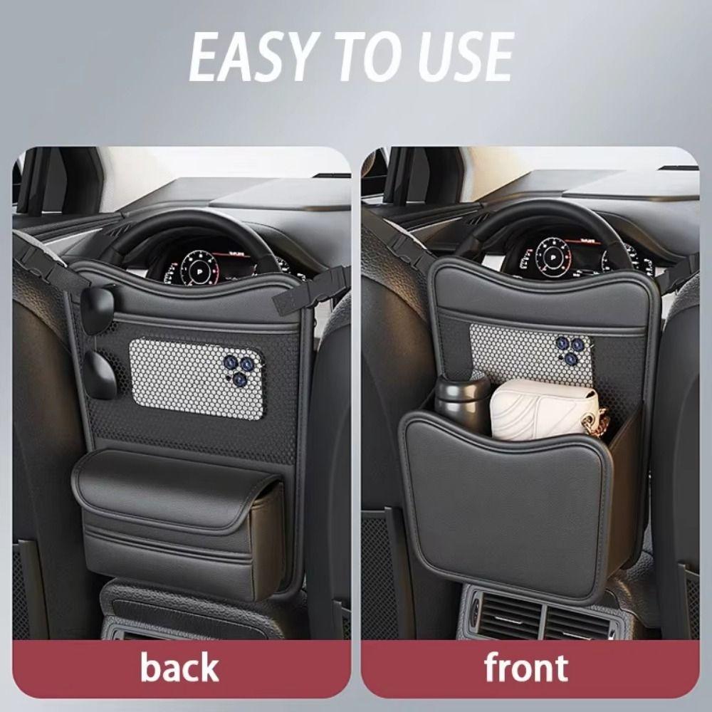 Mesh Pockets Car Seat Storage Bag Double Side Storage Car Middle Hanger  Between Seats