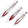 7/9/12 Inch Red Kitchen Tongs, High Quality Silicone, BPA Free, Non-stick, Stainless Steel BBQ Cooking Grill Lock Food Tongs