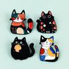 Personalized patterned cat animal brooch, cute and creative alloy drip oil badge versatile accessory cartoon decoration