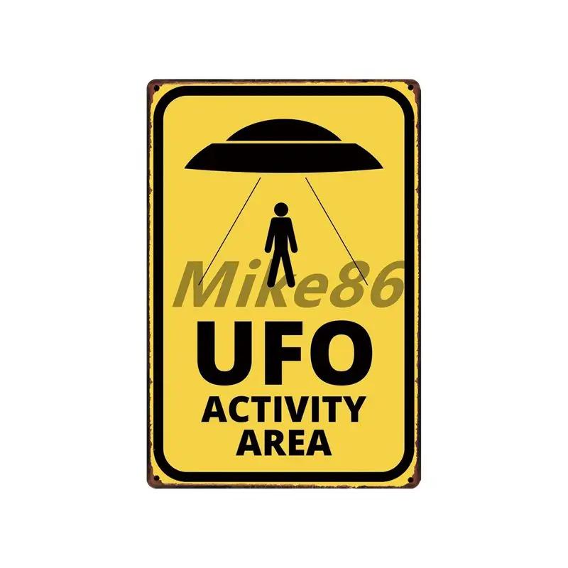 [ Mike86 ] Wanring AREA 51 I WANT TO BELIEVE UFO Aliens Metal Sign Wall Plaque Poster Custom Painting Room Decor Art LT-1695