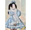 Maid Outfit Cosplay Lolita Dress with Princess Long Light Mori Girl Dreamy Lace Christmas Blue [SSUPTEMBER2] Sleeves, Sleeves, Blue, Style, Cute,