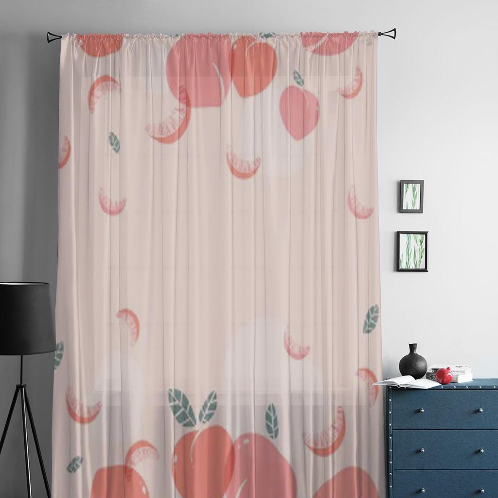 Peached Tulle Sheer Window Curtains For Living Room The Bedroom Modern Chiffon Voile Organza Curtains Decor Drapes