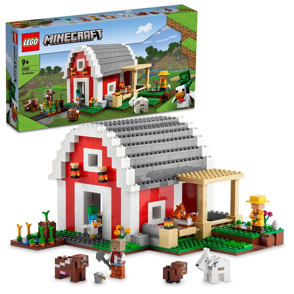 LEGO Minecraft Rote Stallung 21187, Spielzeug, Bausteine, Geschenk, Videospiel, Haus, Jungen und Mädchen, Ab 9 Jahren