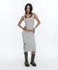 Rough Neck Asymmetric Panel Skirt Fog