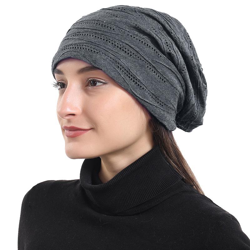 1Pc Thin Elastic Slouchy Lightweight Headscarf Cap Breathable Unisex Casual Beanie Trendy Solid Color