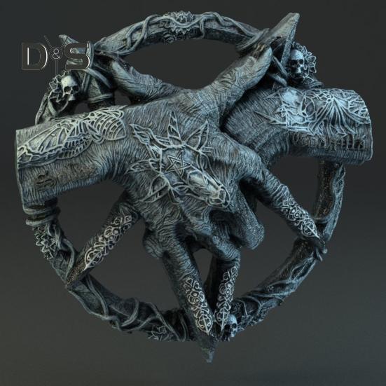 Devil Hand Goat Horn Figurine Wall Decoration Home Office Living Room Bathroom Wall Art Spooky Demon Hand Resin Statue Sculpture Wall Ornament